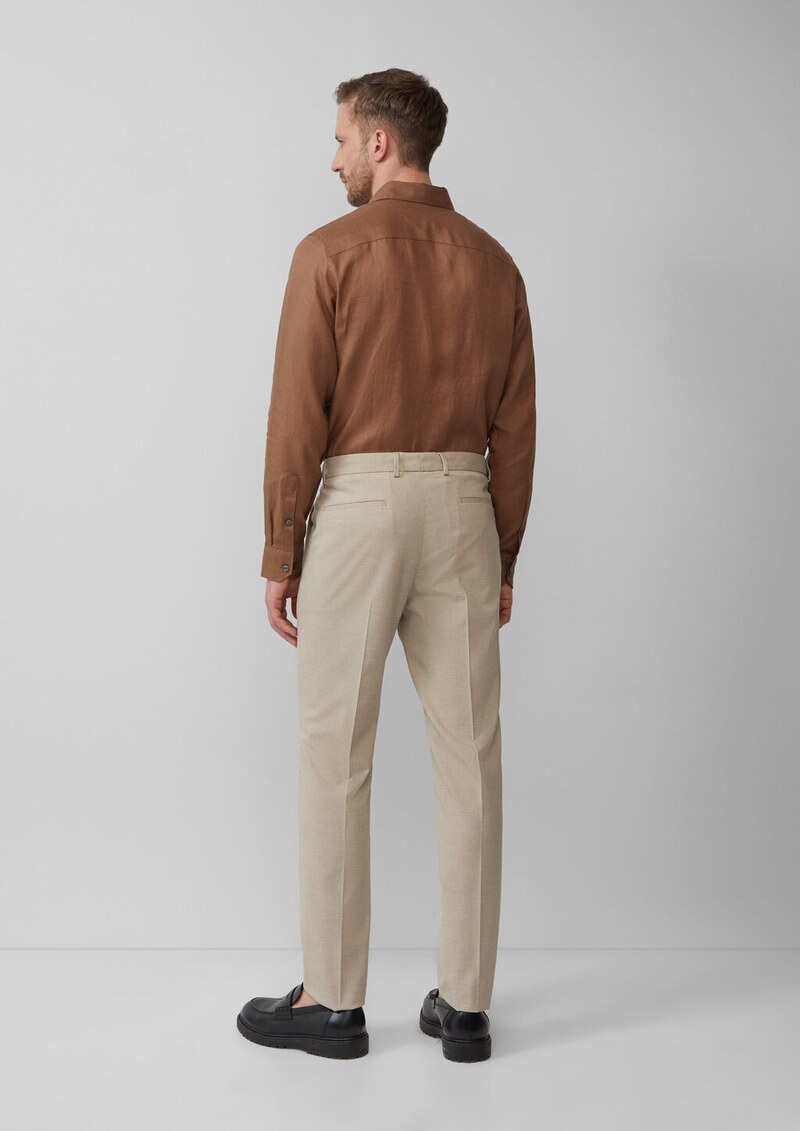 Tailored Fit: Langarmhemd aus Leinen mit elegantem Glanz