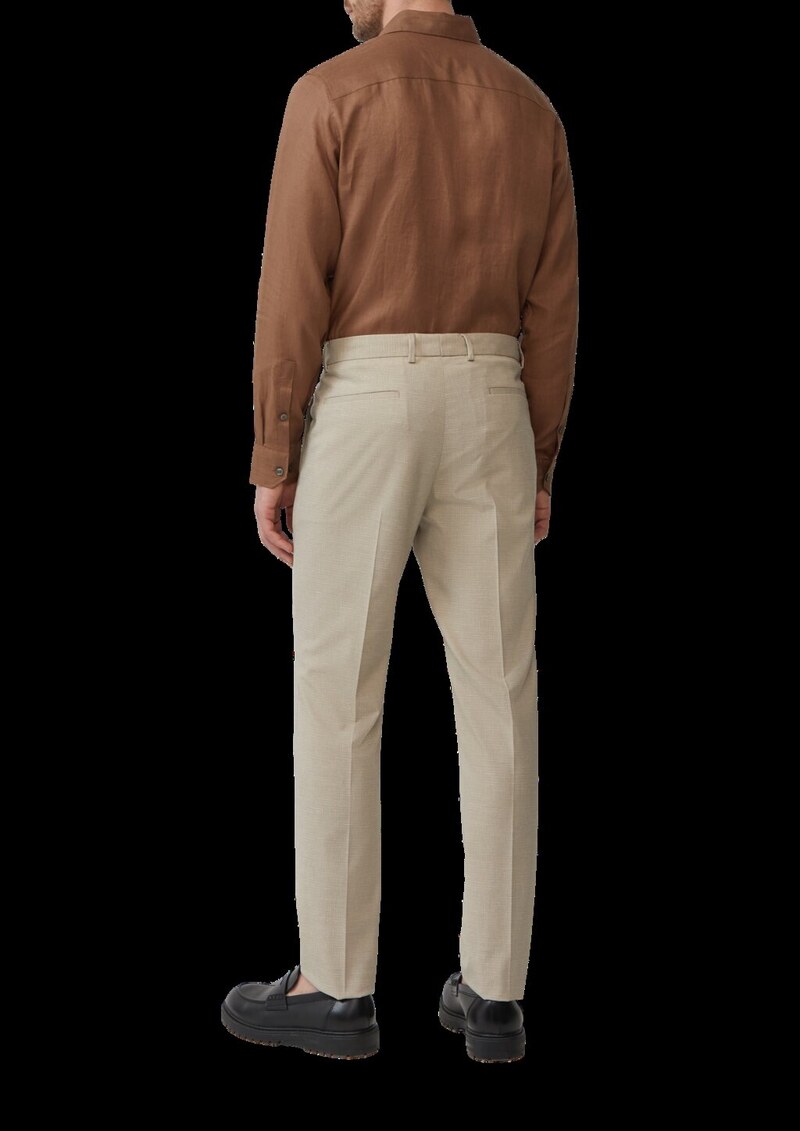 Tailored Fit: Langarmhemd aus Leinen mit elegantem Glanz