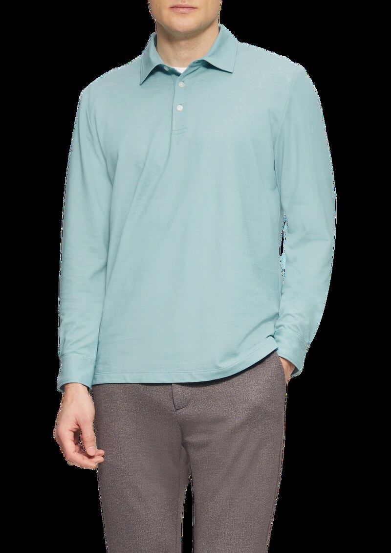 Langärmeliges Poloshirt aus feinem Piqué