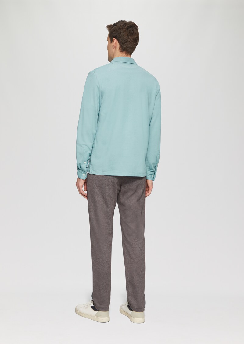 Langärmeliges Poloshirt aus feinem Piqué
