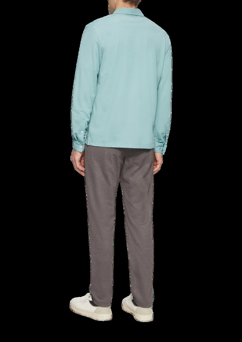 Langärmeliges Poloshirt aus feinem Piqué