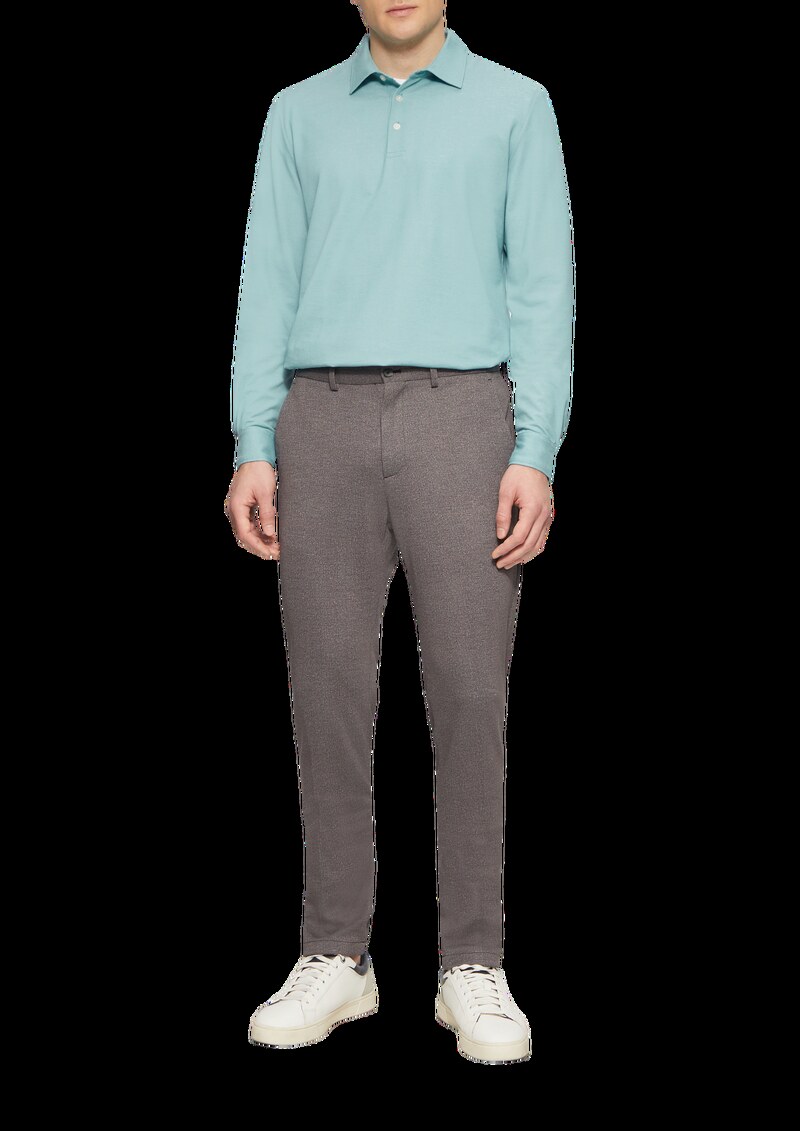Langärmeliges Poloshirt aus feinem Piqué