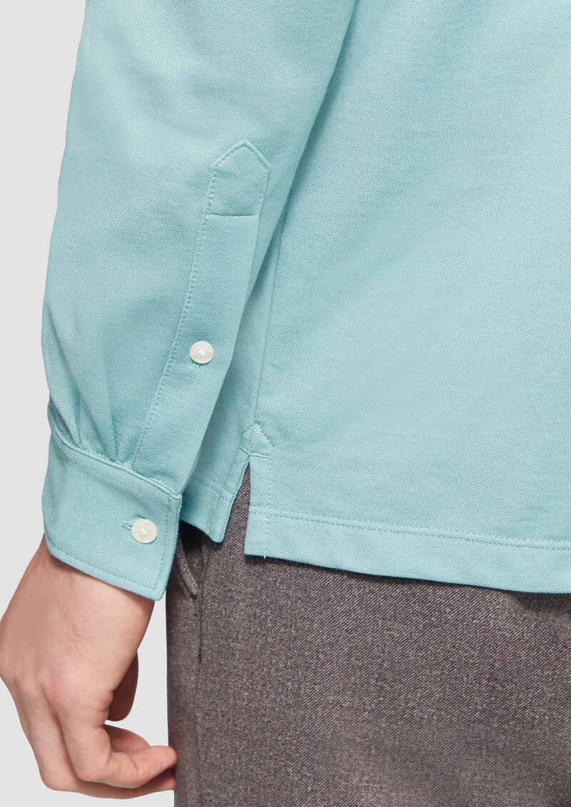Langärmeliges Poloshirt aus feinem Piqué