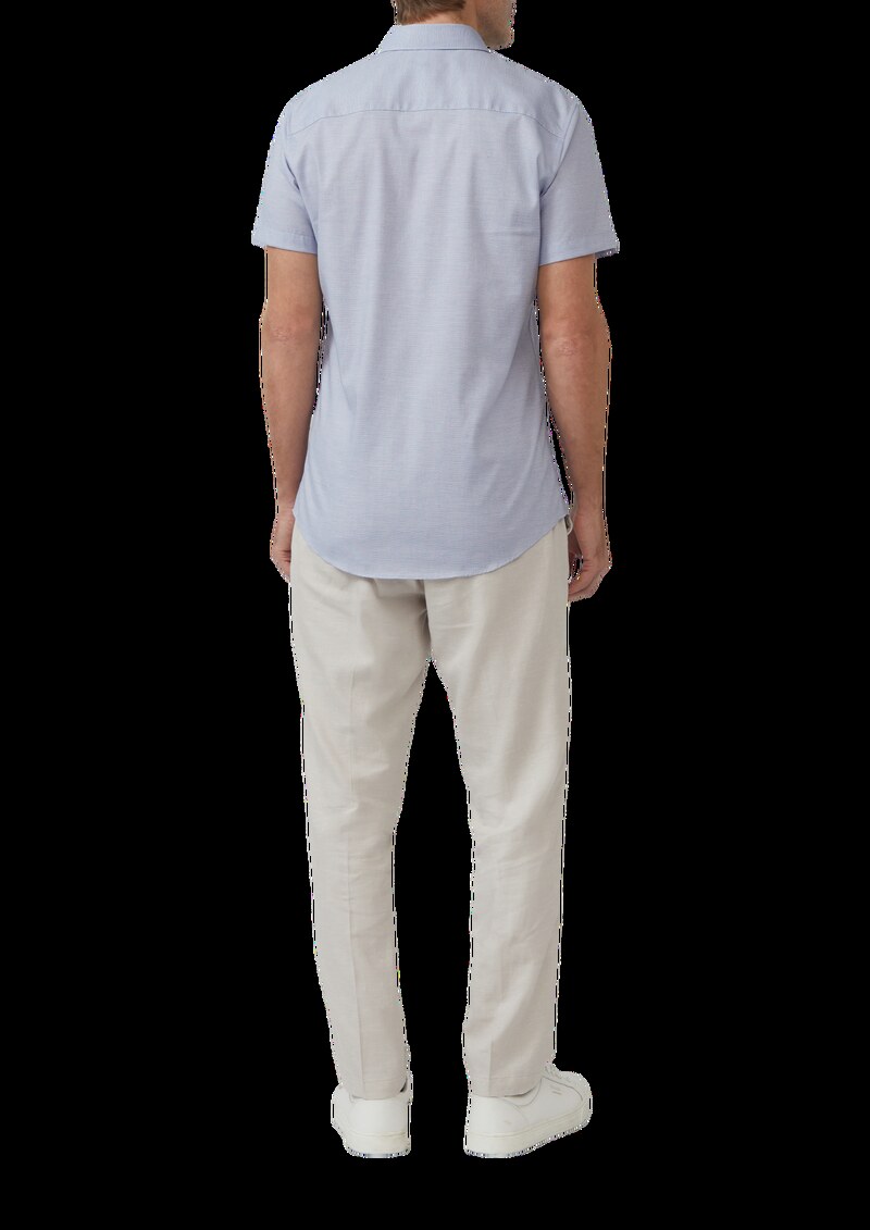 Tailored Fit: Baumwollhemd mit Fischgrätmuster