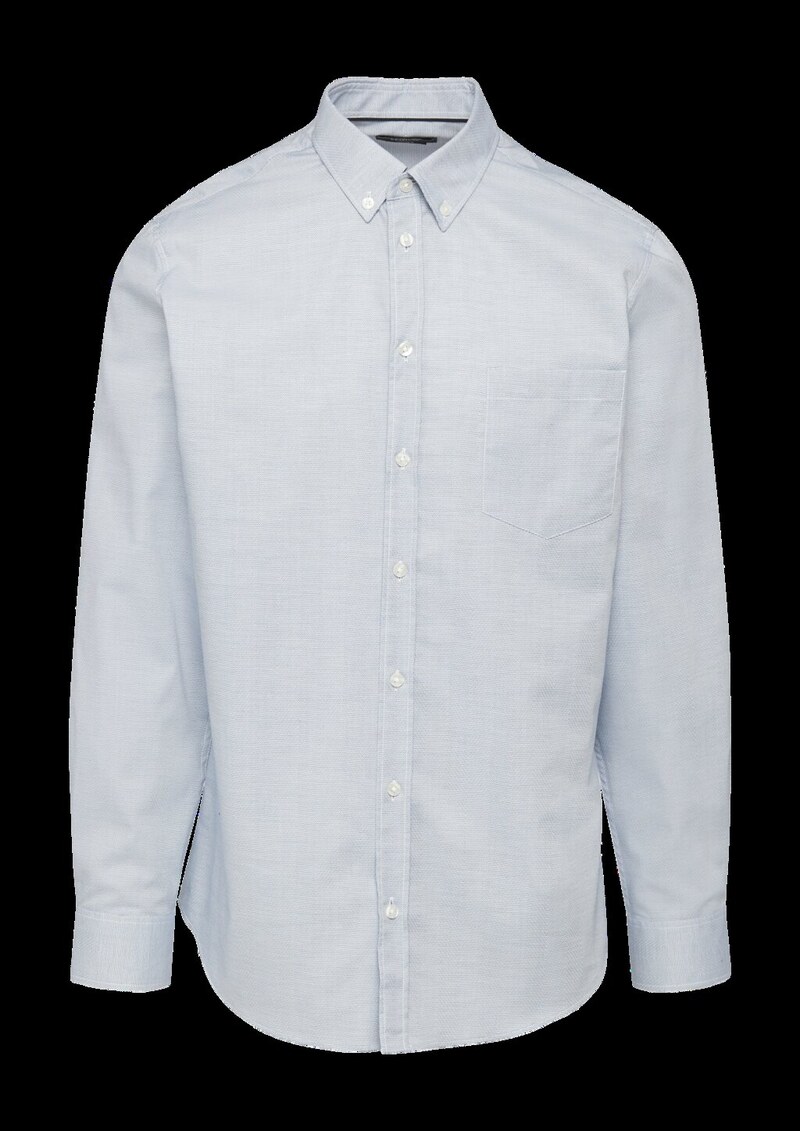 Tailored Fit: Elastisches Baumwollhemd mit Strukturmuster