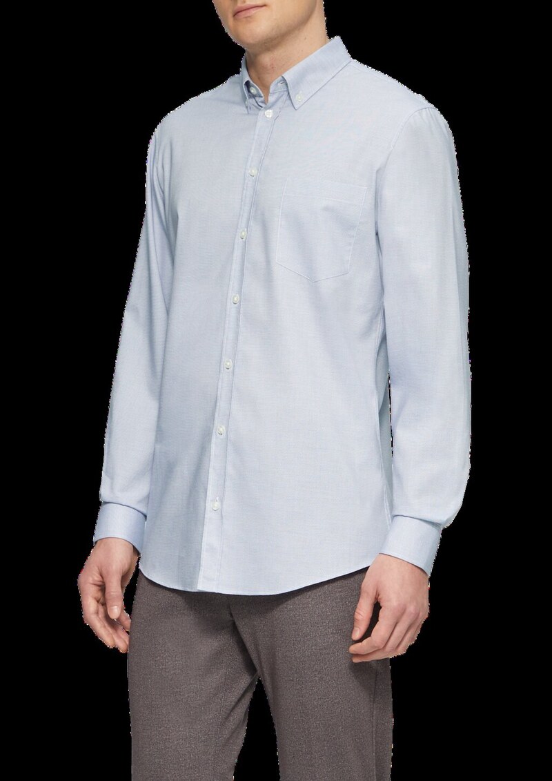 Tailored Fit: Elastisches Baumwollhemd mit Strukturmuster