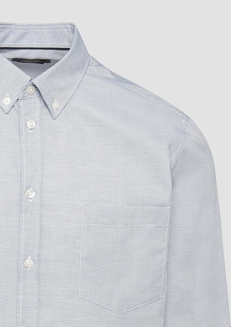 Tailored Fit: Elastisches Baumwollhemd mit Strukturmuster