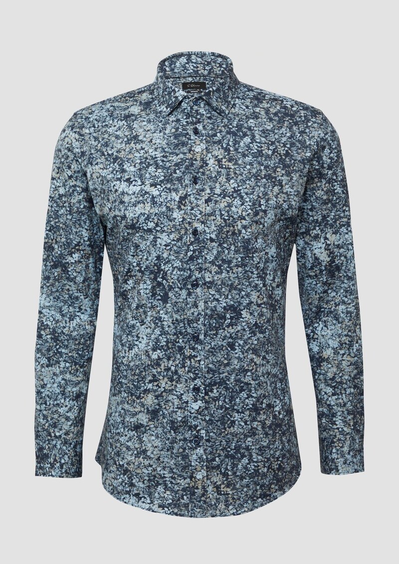 Tailored Fit: Gemustertes Hemd aus Baumwollstretch