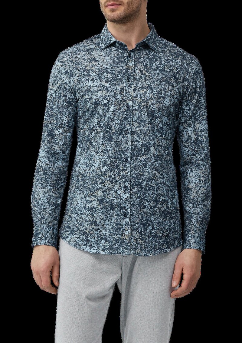 Tailored Fit: Gemustertes Hemd aus Baumwollstretch