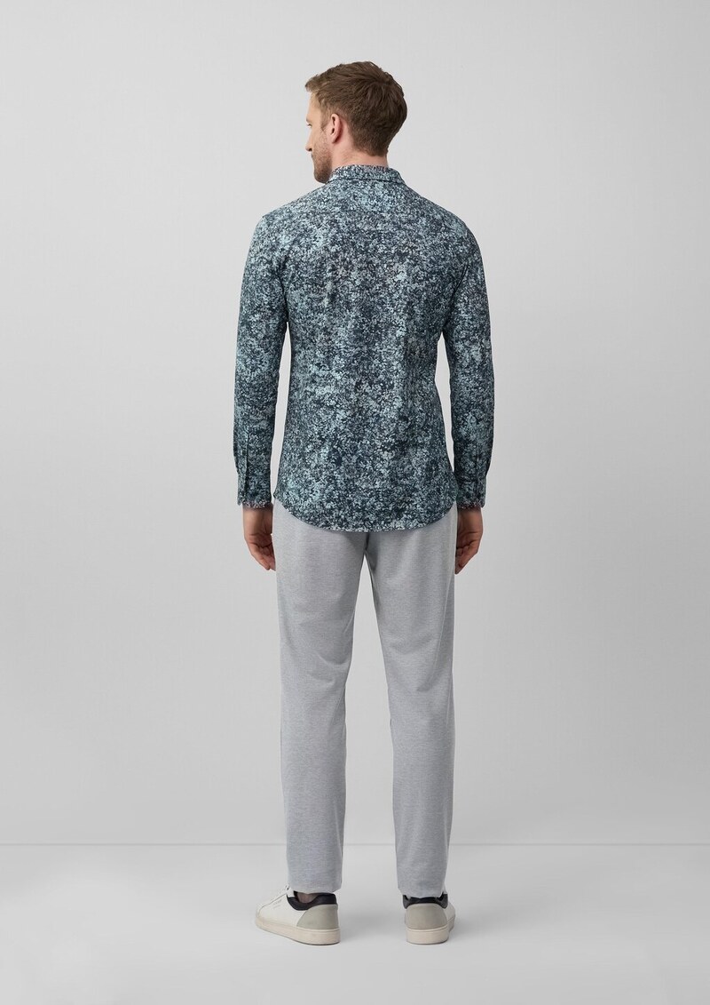 Tailored Fit: Gemustertes Hemd aus Baumwollstretch