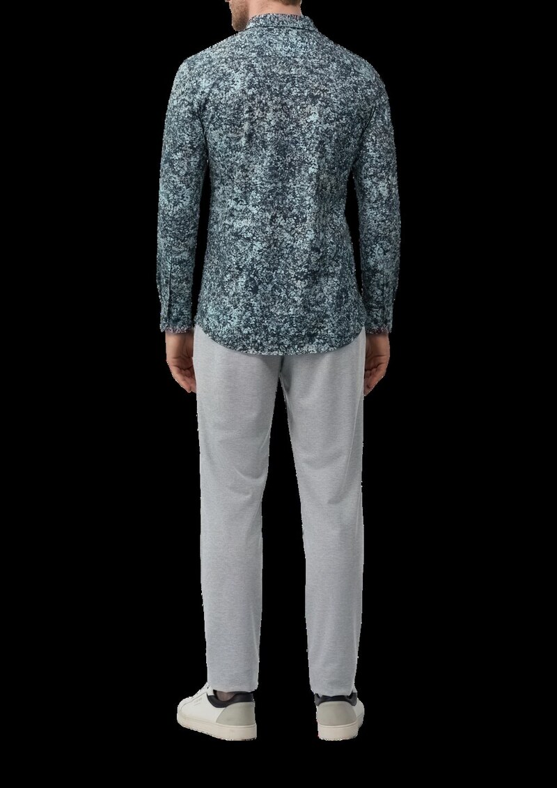 Tailored Fit: Gemustertes Hemd aus Baumwollstretch