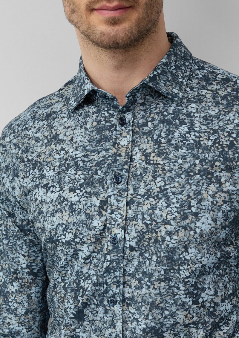 Tailored Fit: Gemustertes Hemd aus Baumwollstretch