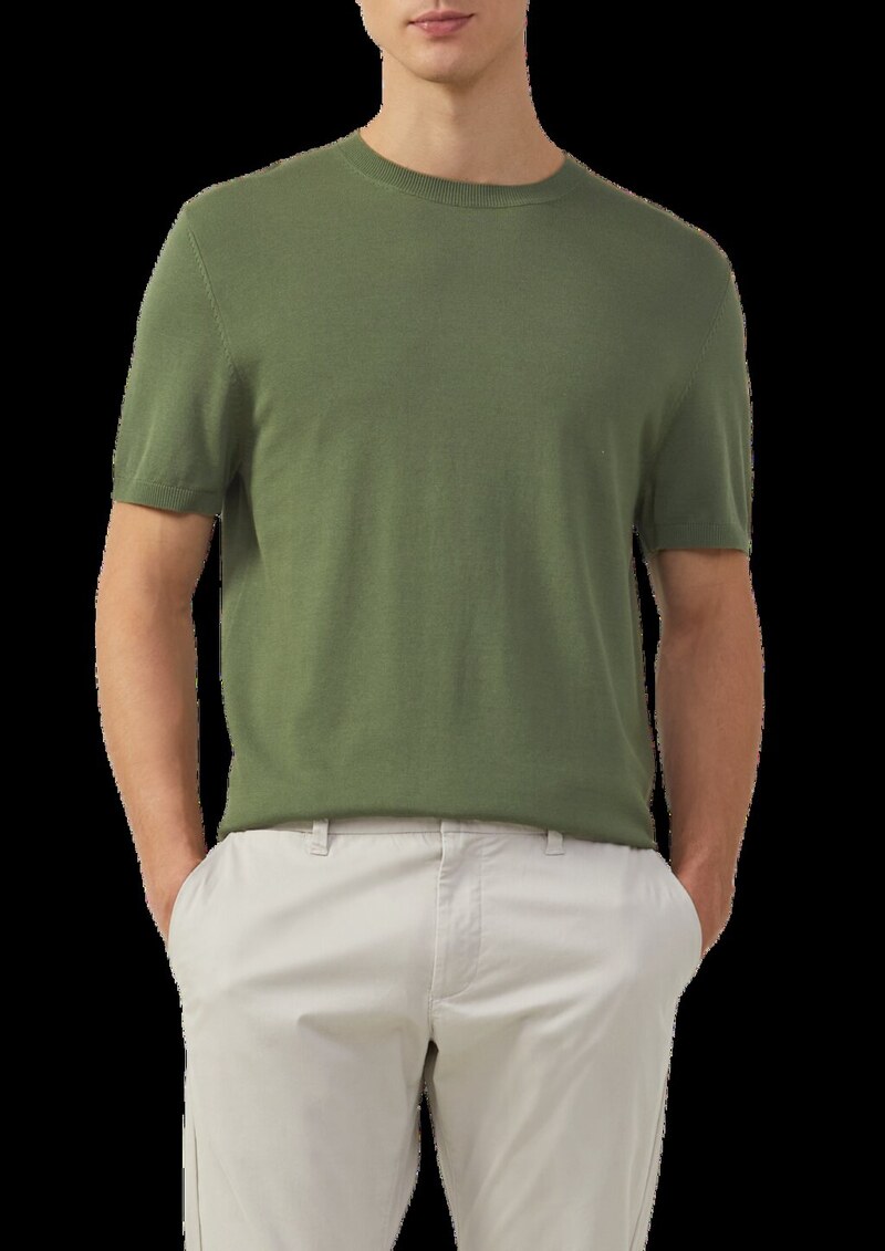 Feingestricktes T-Shirt aus Baumwoll-Modalmix