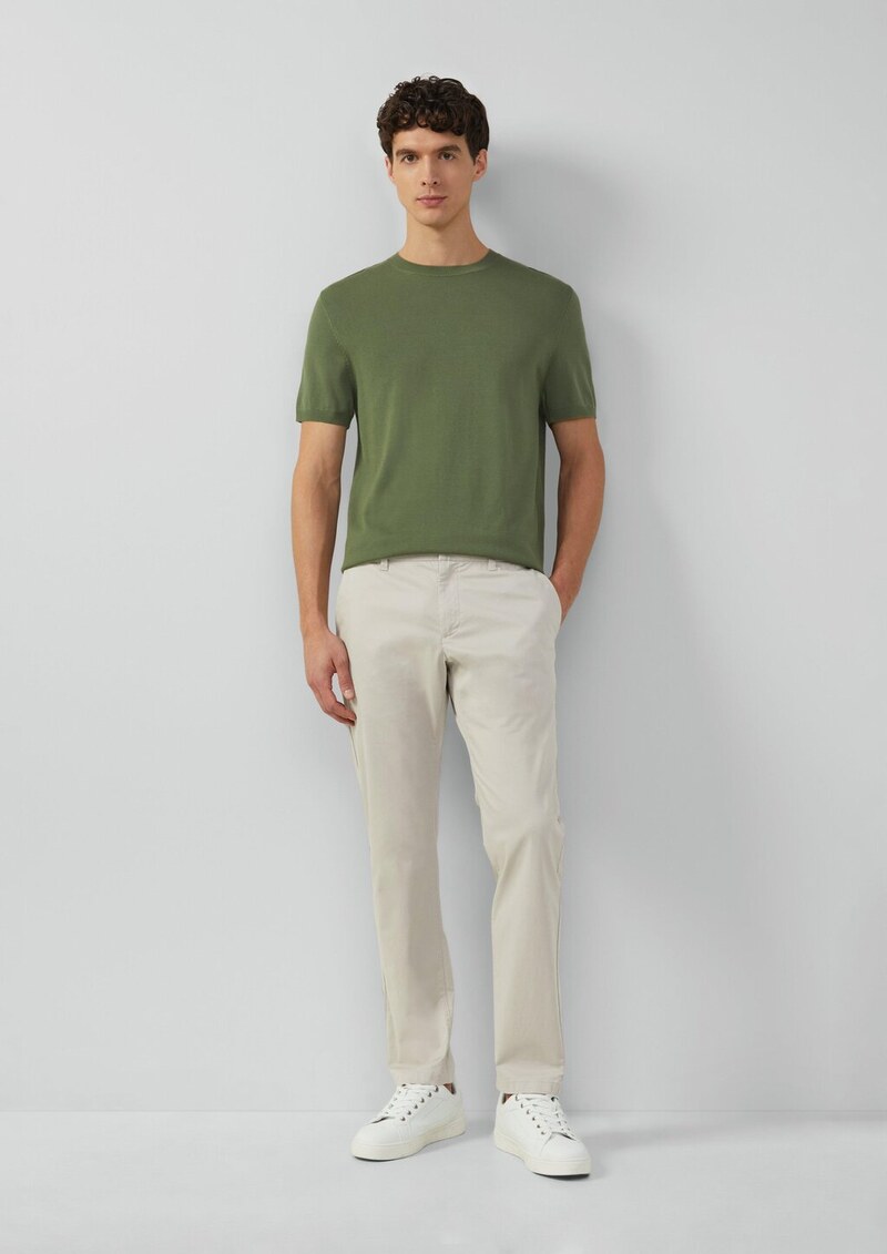 Feingestricktes T-Shirt aus Baumwoll-Modalmix