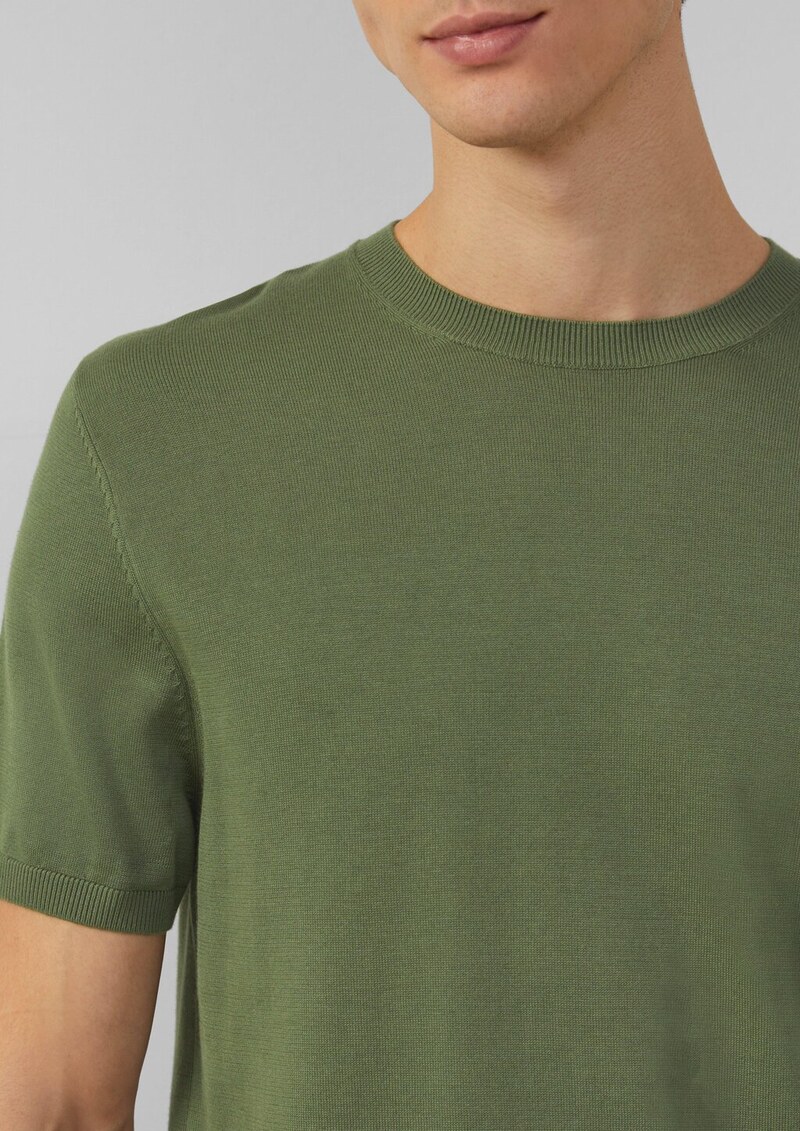 Feingestricktes T-Shirt aus Baumwoll-Modalmix