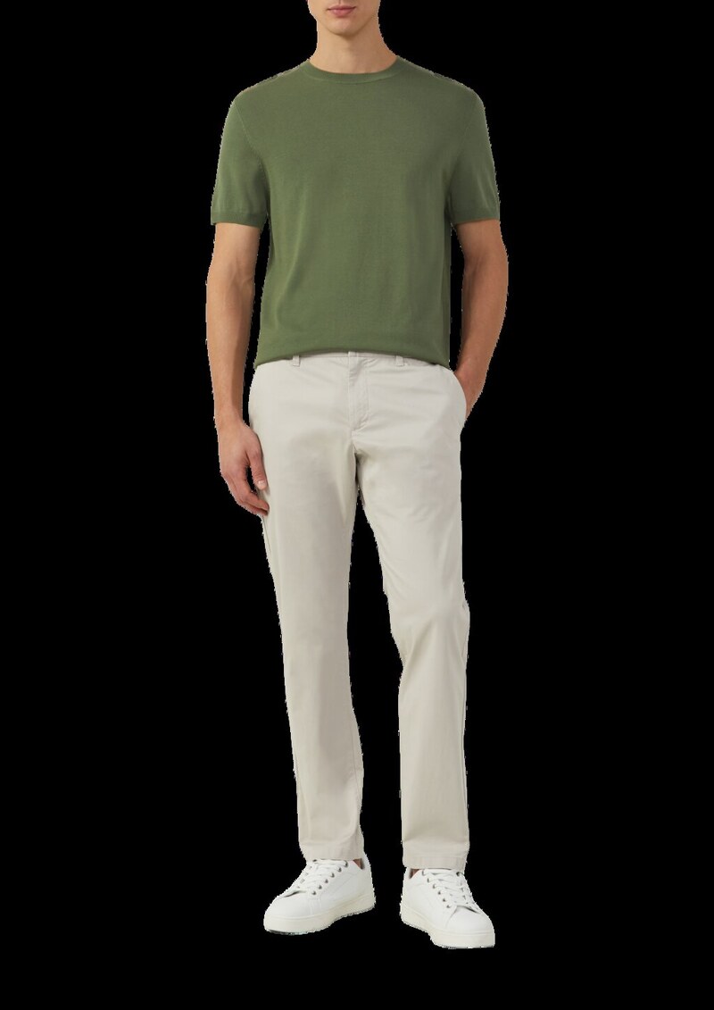 Feingestricktes T-Shirt aus Baumwoll-Modalmix