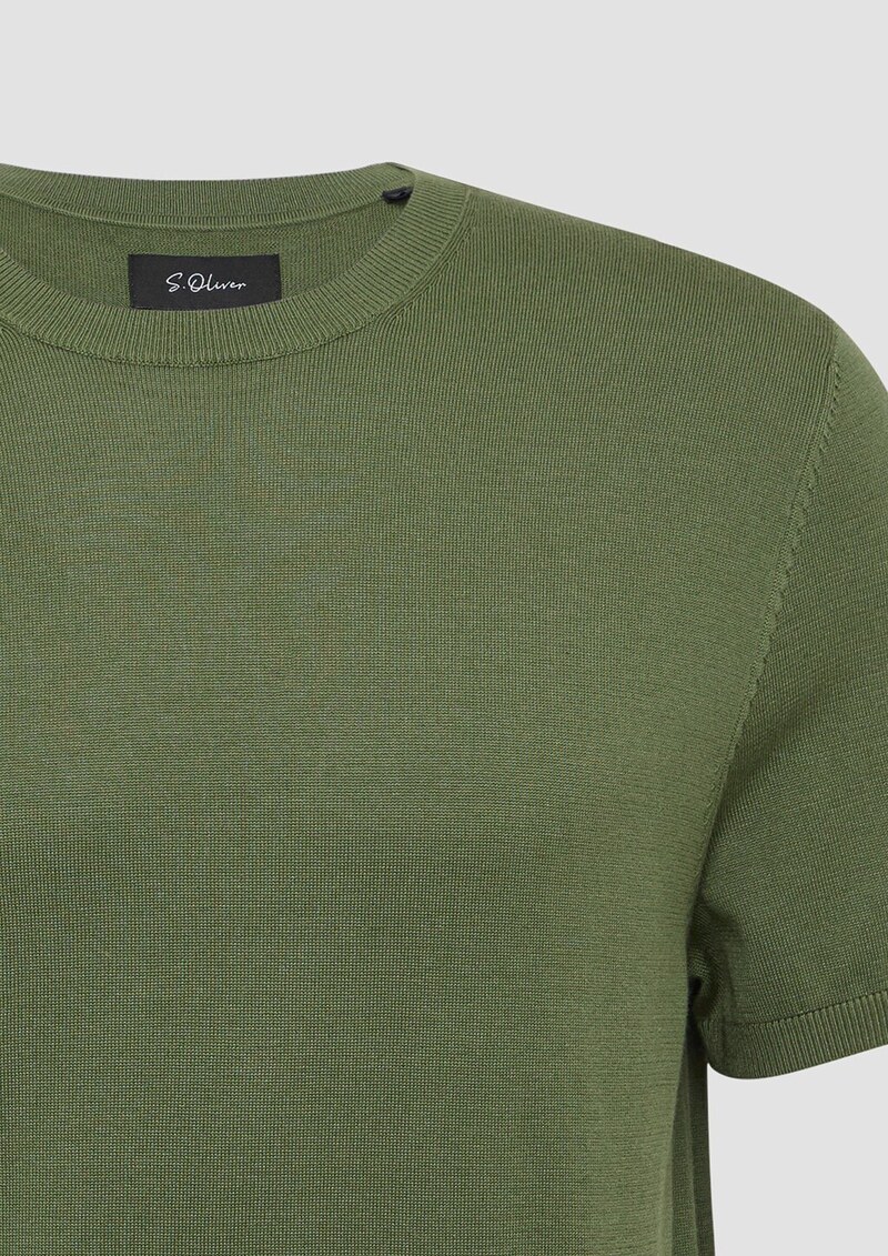Feingestricktes T-Shirt aus Baumwoll-Modalmix