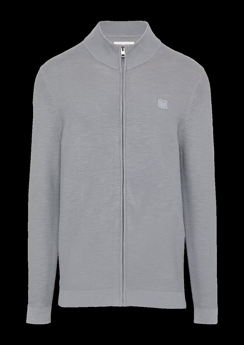 Strukturierte Strickjacke mit Logo-Patch
