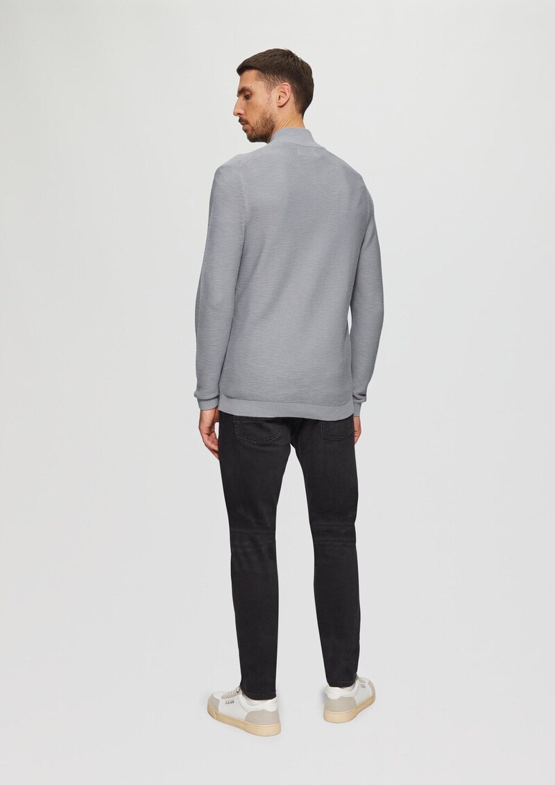 Strukturierte Strickjacke mit Logo-Patch