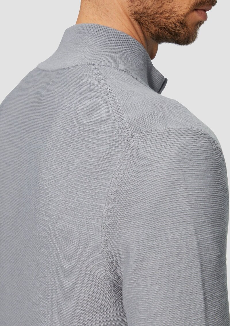 Strukturierte Strickjacke mit Logo-Patch