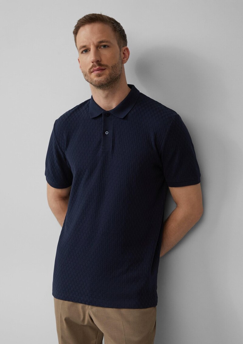 Poloshirt aus strukturiertem Jersey