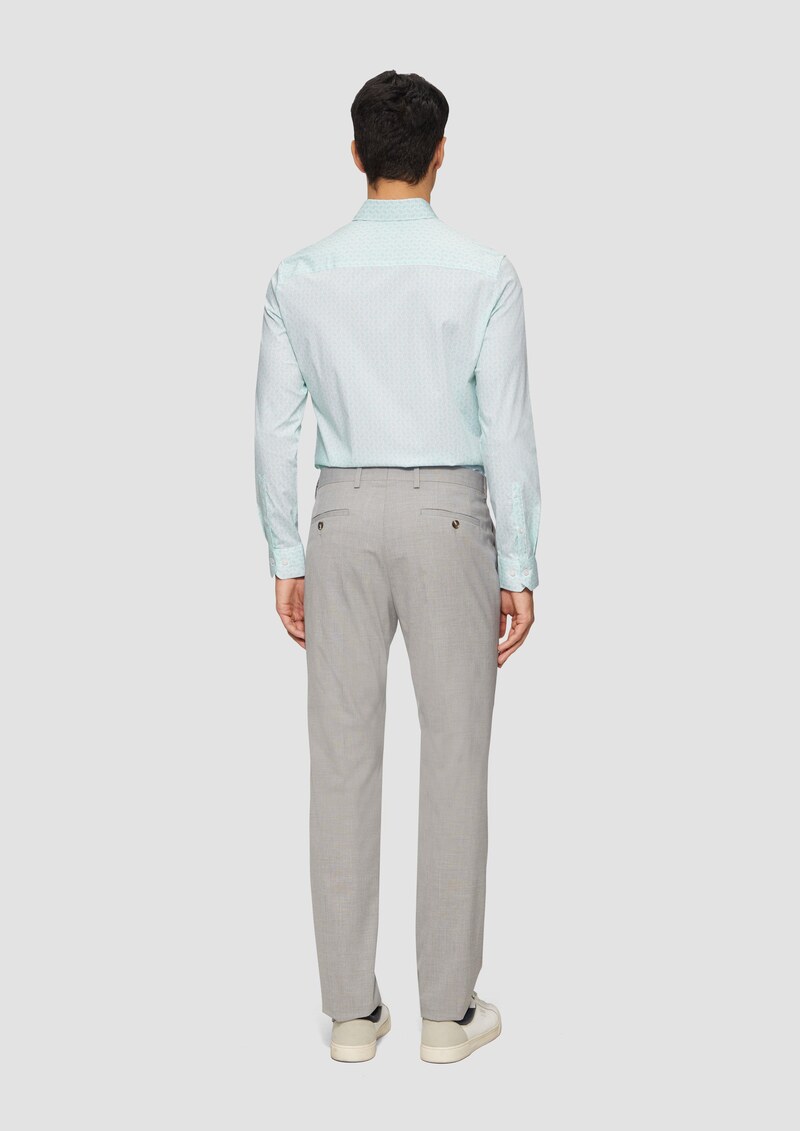 Tailored Fit: Elastisches Baumwollhemd mit All-over-Print