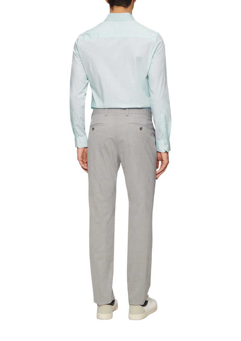 Tailored Fit: Elastisches Baumwollhemd mit All-over-Print