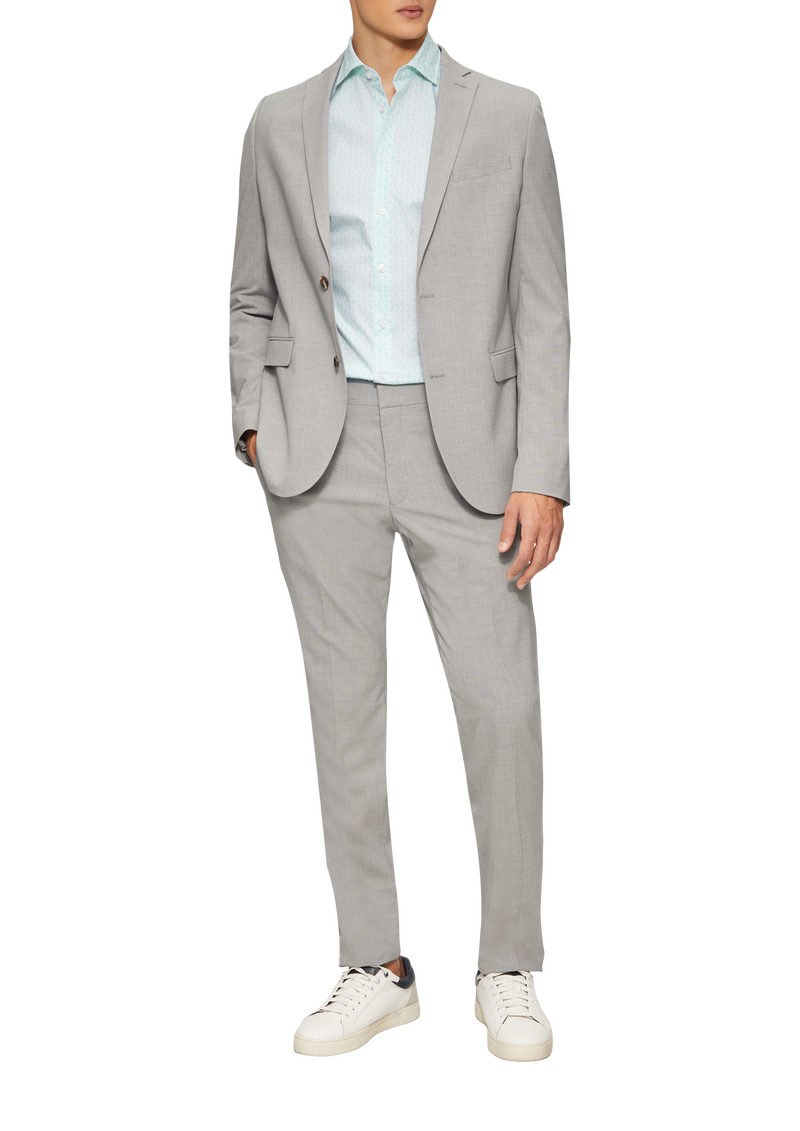 Tailored Fit: Elastisches Baumwollhemd mit All-over-Print