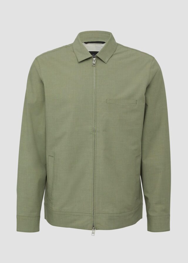 s.O PURE: Blouson-Jacke aus meliertem Stretch-Material