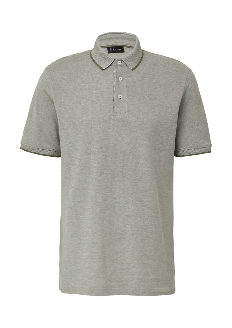 Poloshirt aus meliertem Baumwollpiqué