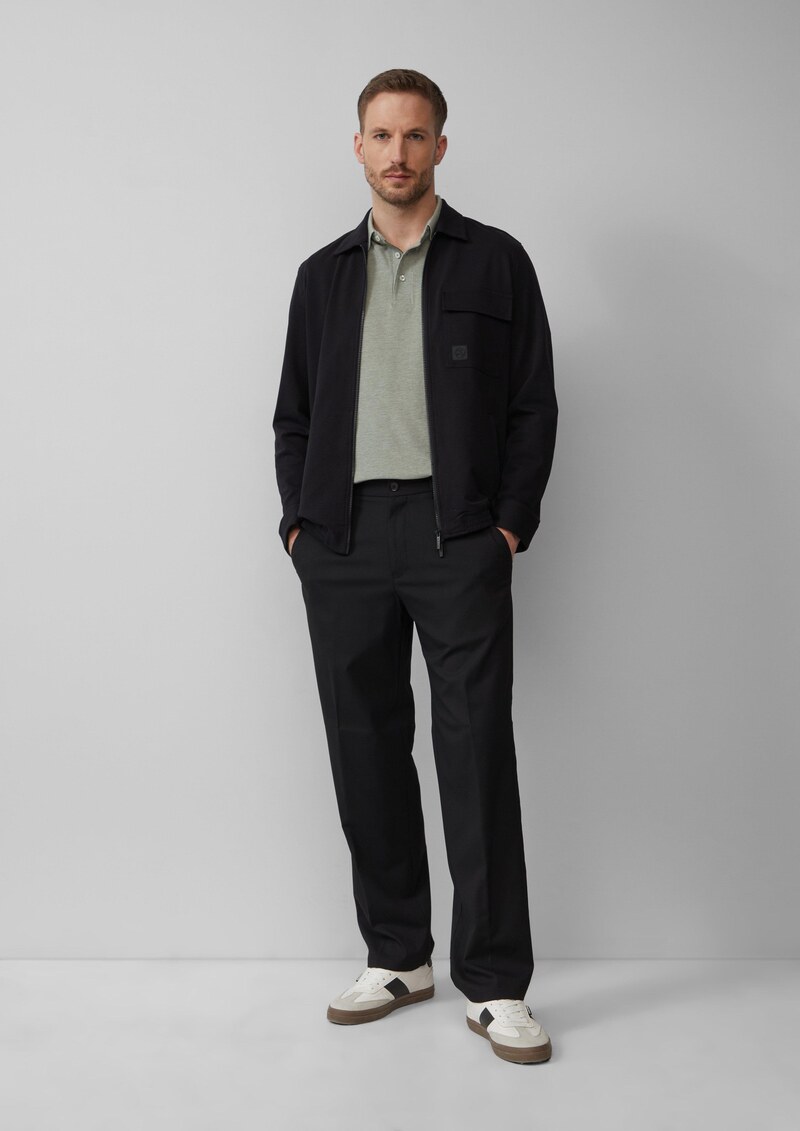 Poloshirt aus meliertem Baumwollpiqué