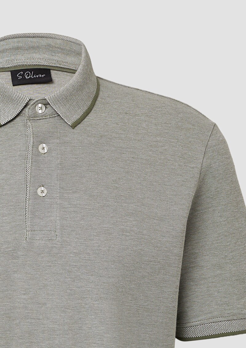 Poloshirt aus meliertem Baumwollpiqué