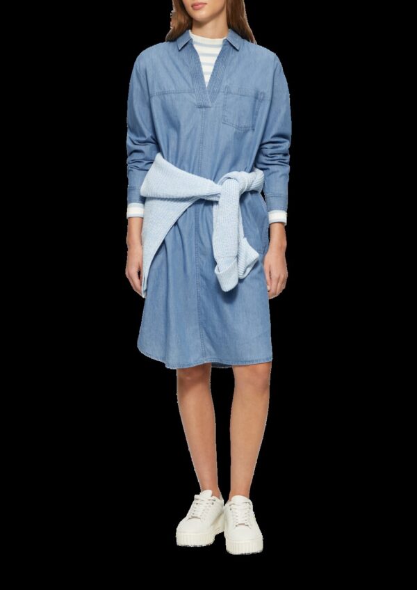 Jeanskleid im Relaxed Fit mit Kragen und aufgesetzten Taschen