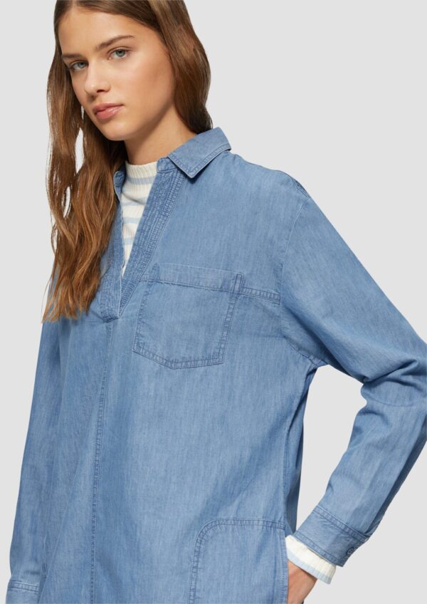 Jeanskleid im Relaxed Fit mit Kragen und aufgesetzten Taschen