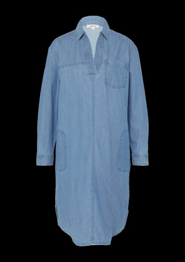 Jeanskleid im Relaxed Fit mit Kragen und aufgesetzten Taschen