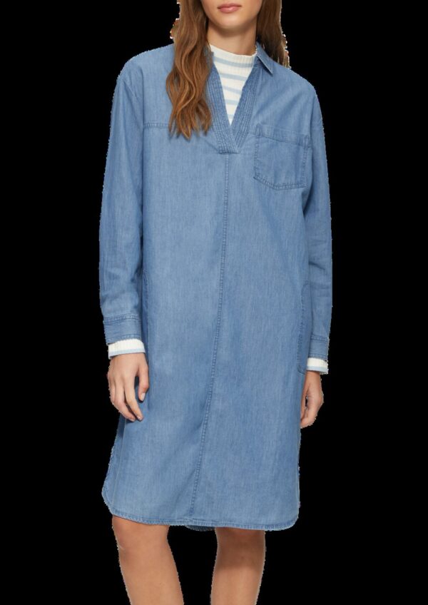Jeanskleid im Relaxed Fit mit Kragen und aufgesetzten Taschen