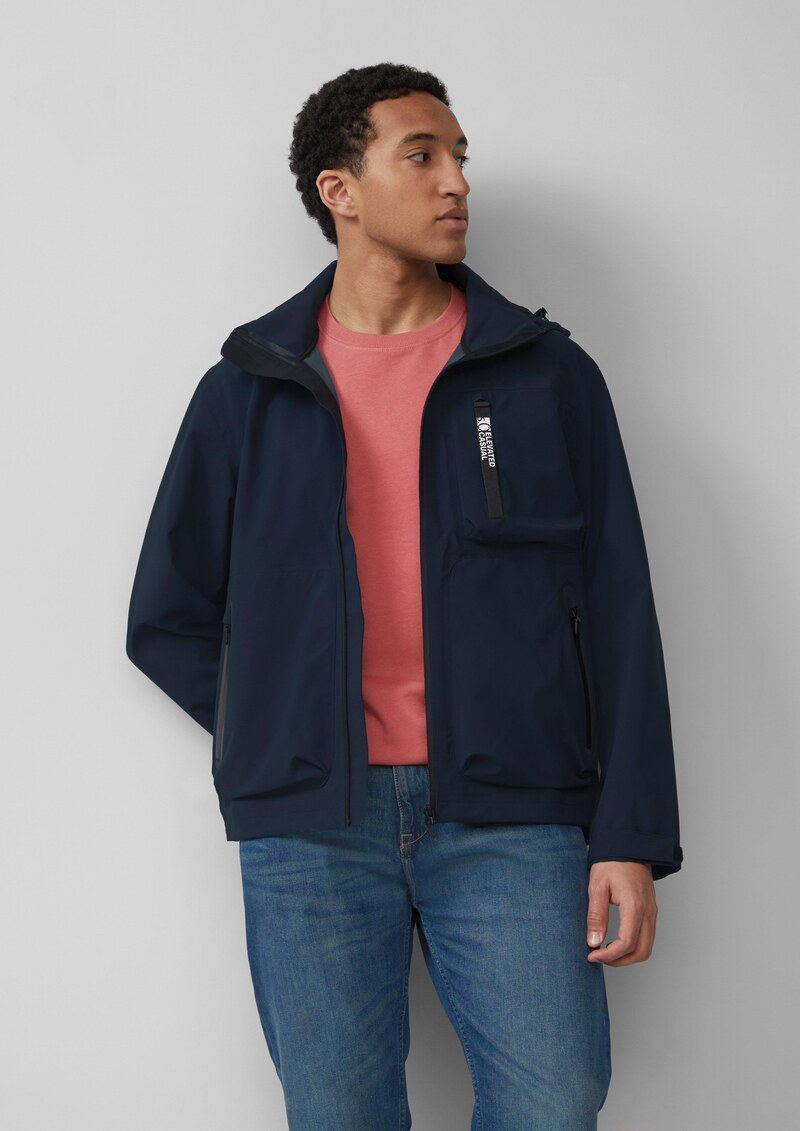 Wasserdichte Kapuzenjacke mit reflektierendem Detail