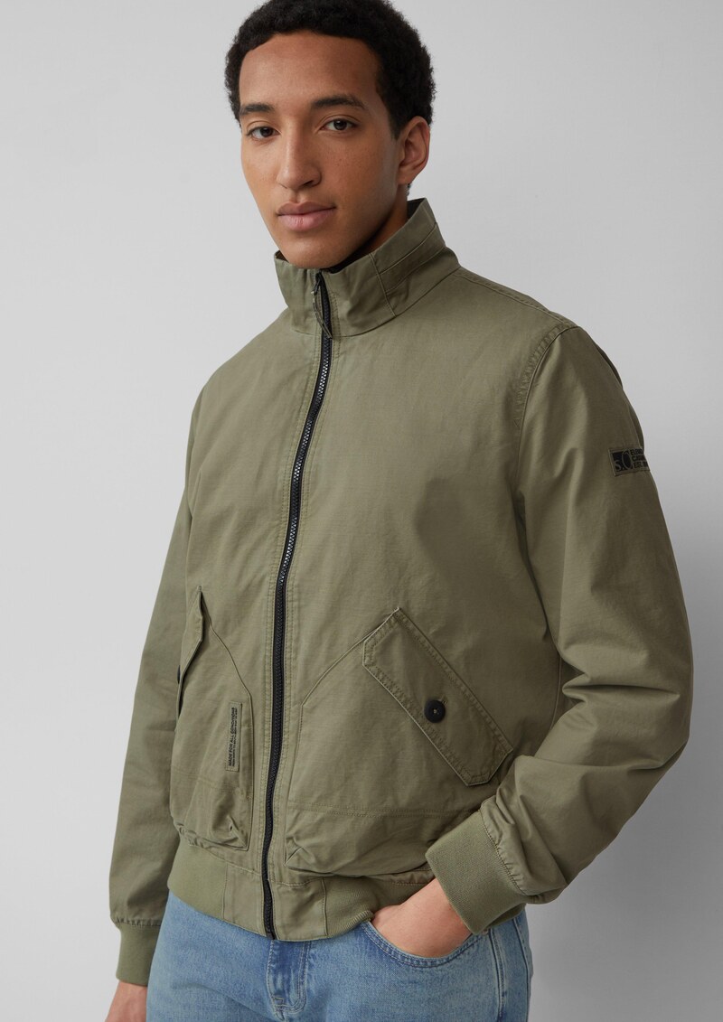 Hochwertiger Baumwoll-Blouson mit Kontrast-Details