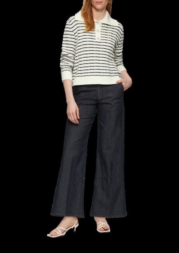 Relaxed-Fit-Pullover mit Troyer-Kragen und Zopfmuster