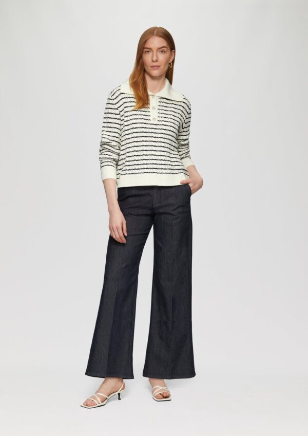 Relaxed-Fit-Pullover mit Troyer-Kragen und Zopfmuster