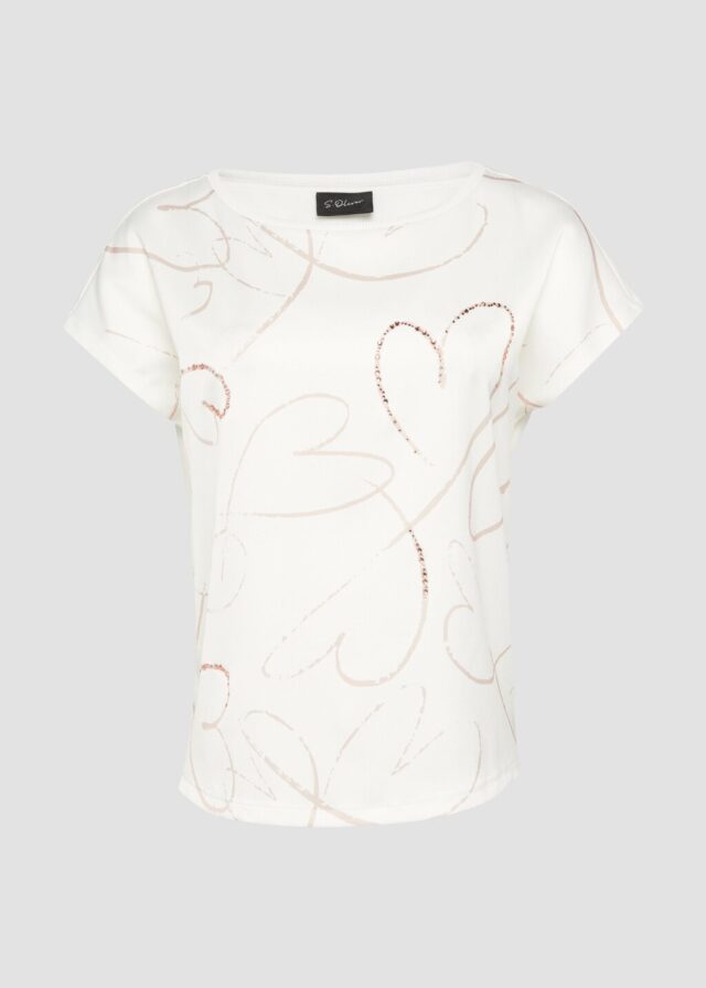 T-Shirt im Fabricmix mit Frontprint