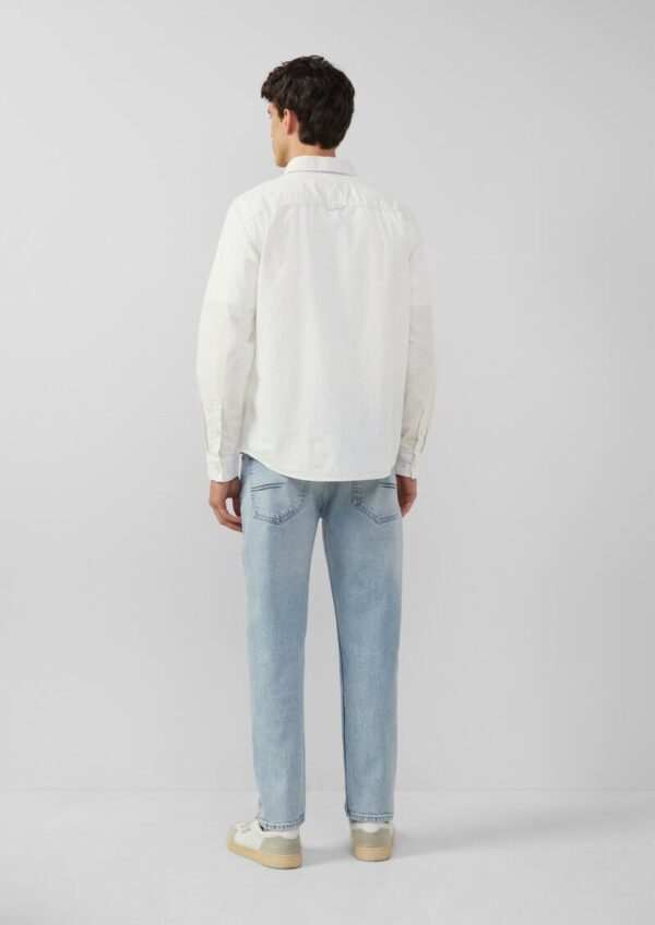 Regular Fit: Meliertes Baumwoll-Hemd mit Button-Down-Kragen