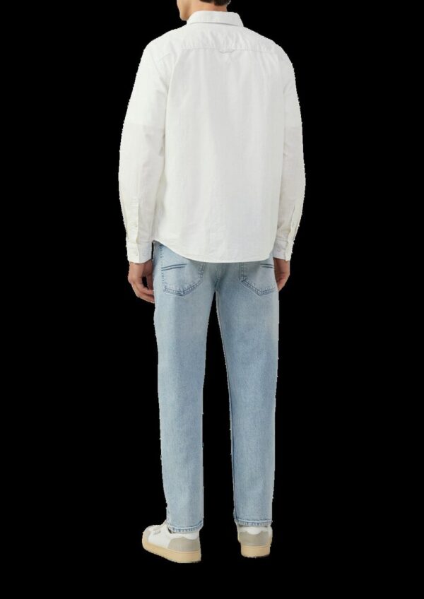 Regular Fit: Meliertes Baumwoll-Hemd mit Button-Down-Kragen