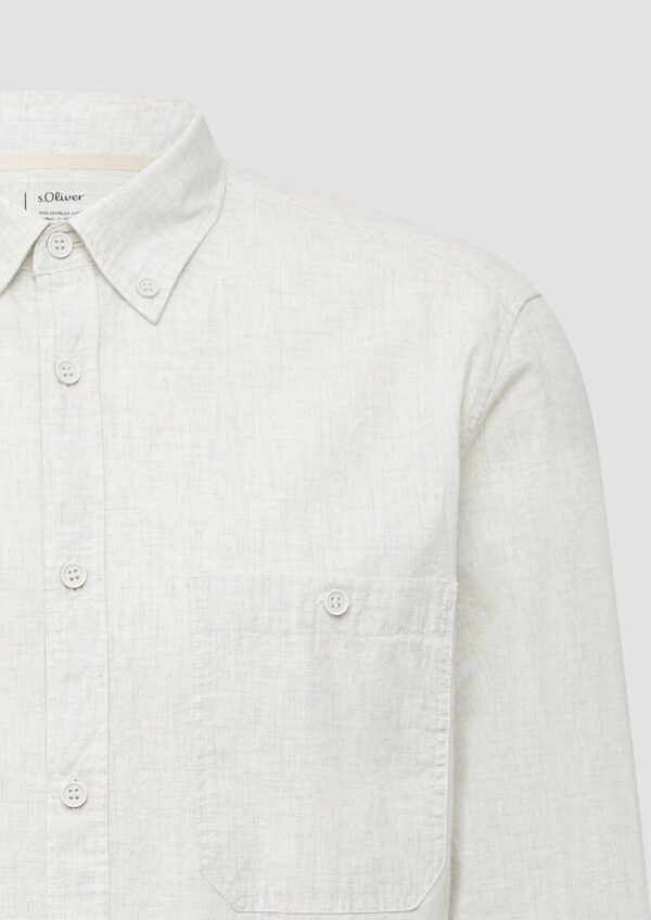 Regular Fit: Meliertes Baumwoll-Hemd mit Button-Down-Kragen