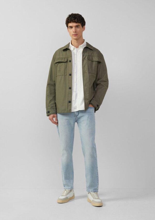 Regular Fit: Meliertes Baumwoll-Hemd mit Button-Down-Kragen