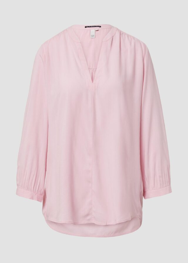 Viskose-Bluse mit Raffung an der Schulter