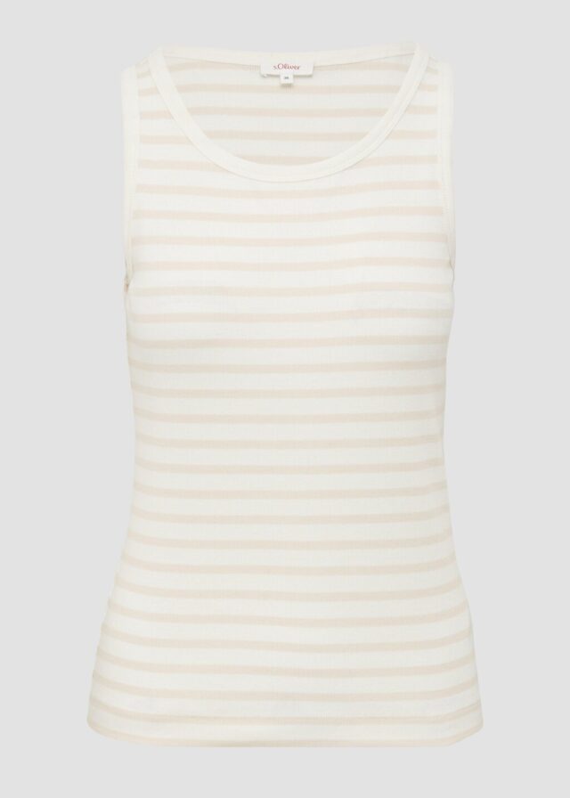 Slim-Fit-Top mit Rippstruktur