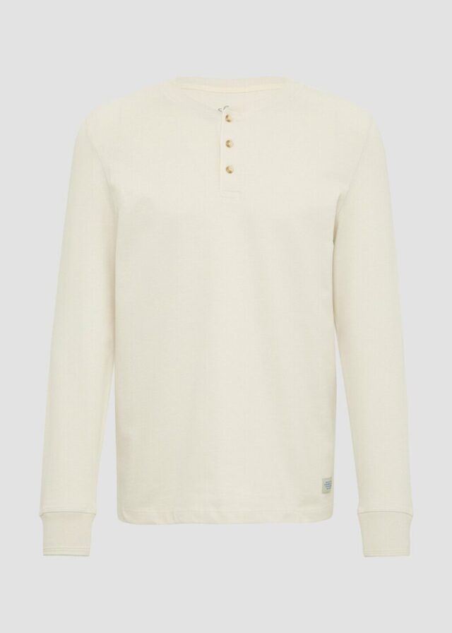 Langarmshirt mit Henleyausschnitt und Ärmel-Bündchen