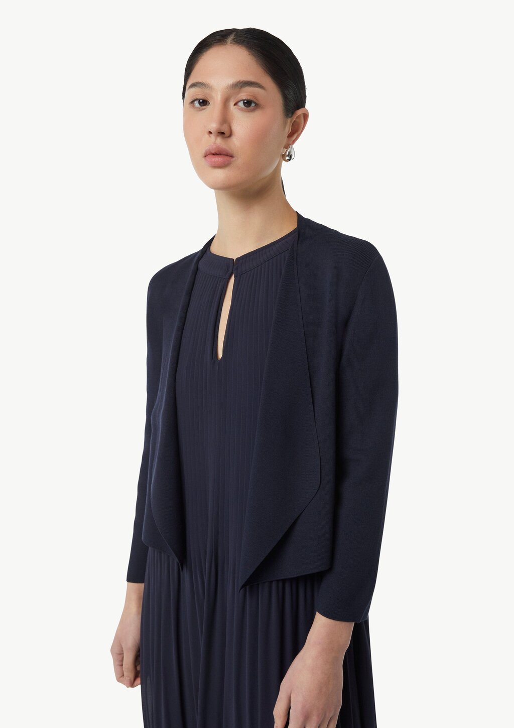 Feinstrick-Cardigan mit Ajour-Detail