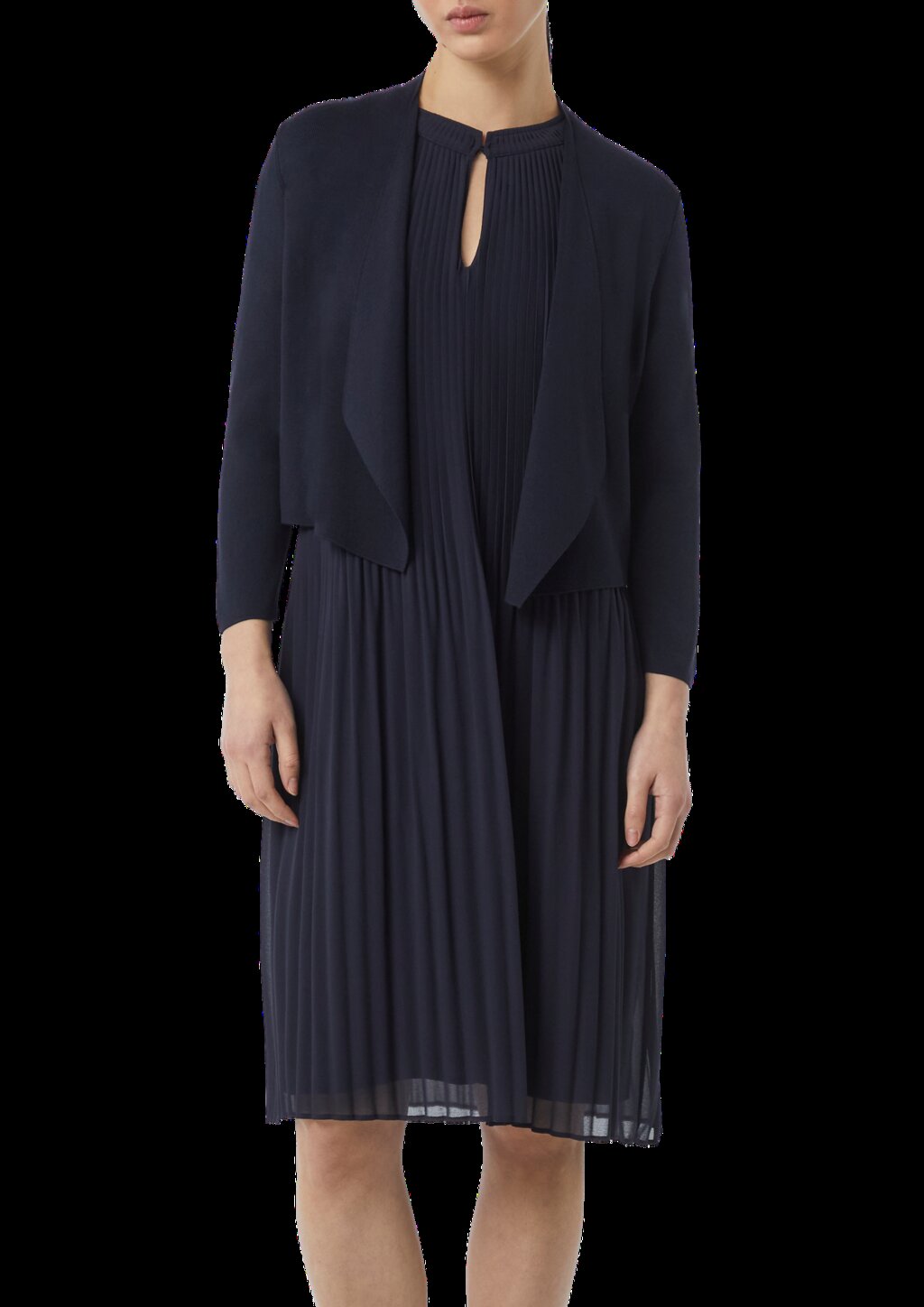 Feinstrick-Cardigan mit Ajour-Detail